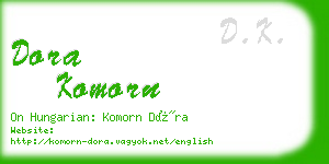 dora komorn business card